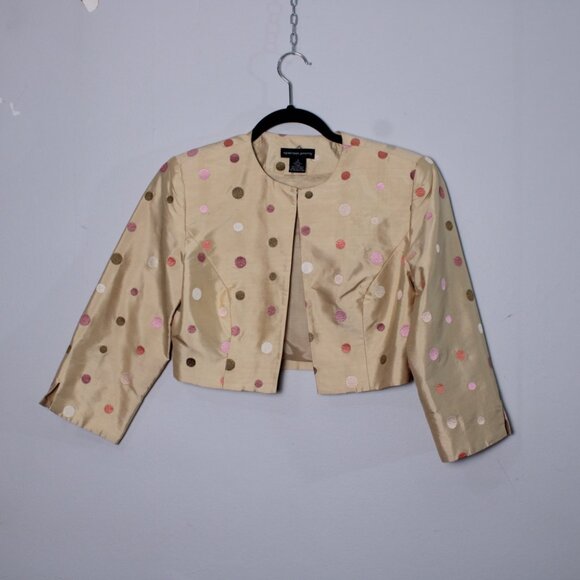 Spenser Jeremy Cropped Embroidered Polka Dot Bolero Size 4 *LAST CHANCE - Picture 2 of 9